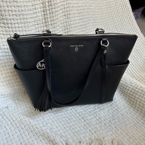 Michael Kors large tote black with silver hardware